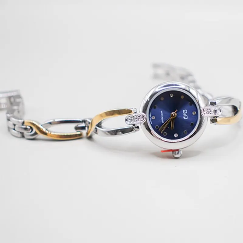 Q&Q Blue Dial Two-tone Srone Ladies Watch- F06A-004PY